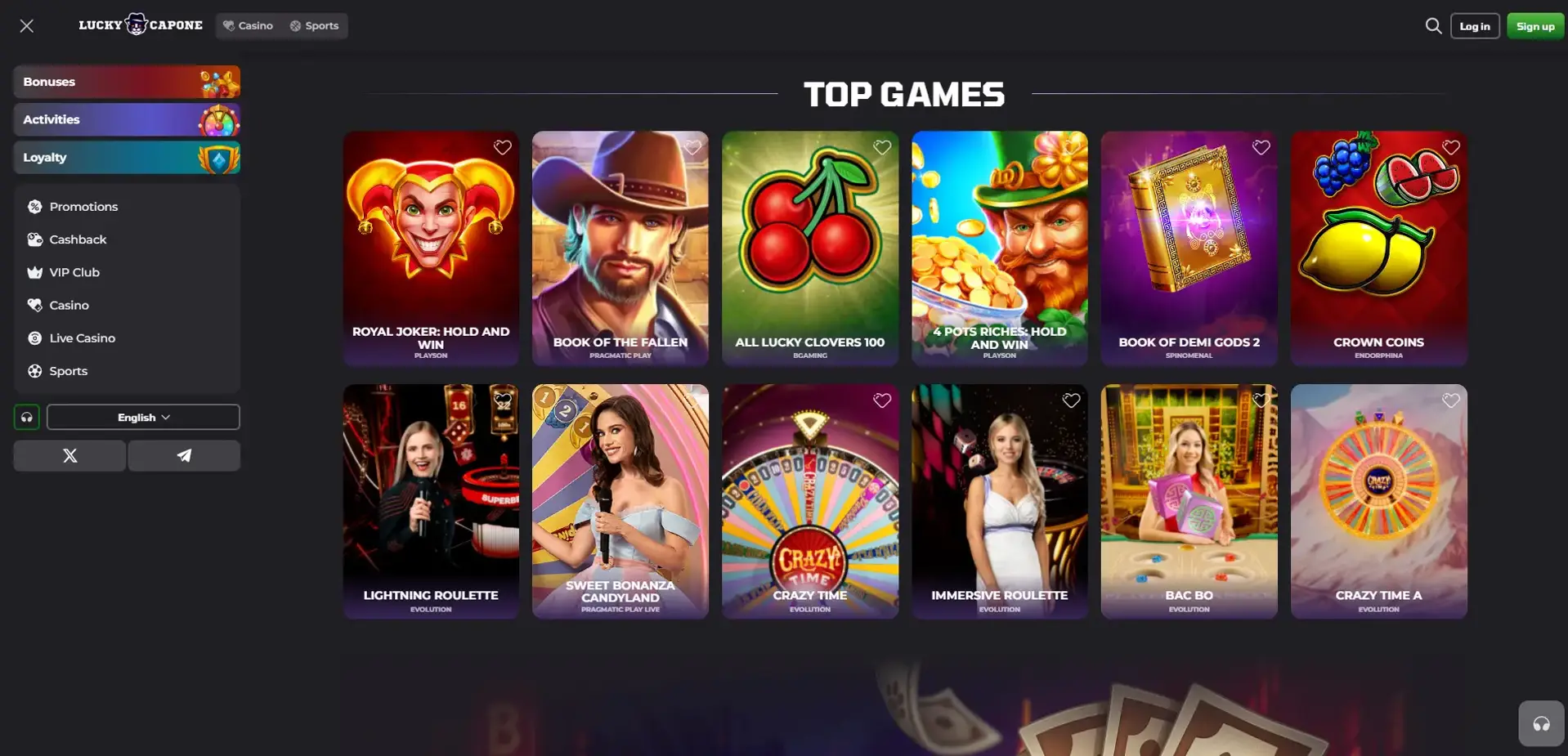 luckycapone online kasíno